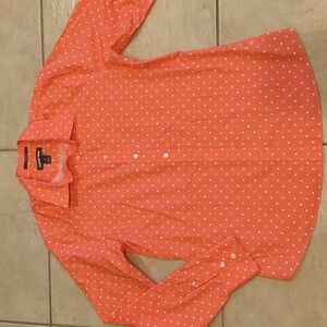 Lands' End Supima Cotton Button Orange Down Shirt Size 6